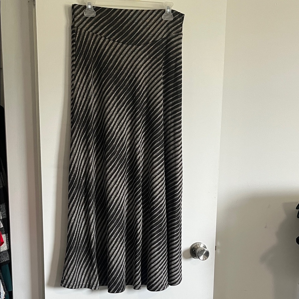Striped Black and Gray Women's Skirt